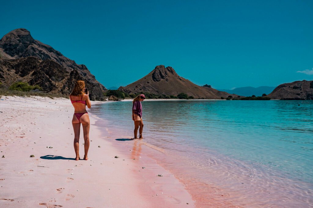 pink beach komodo national park, pink sand beach indonesia, why is pink beach pink, pink beach snorkeling and diving, padar island to pink beach, best pink beaches in the world, pantai merah komodo island, pink beach travel guide, komodo island hopping itinerary, coral reefs pink beach komodo